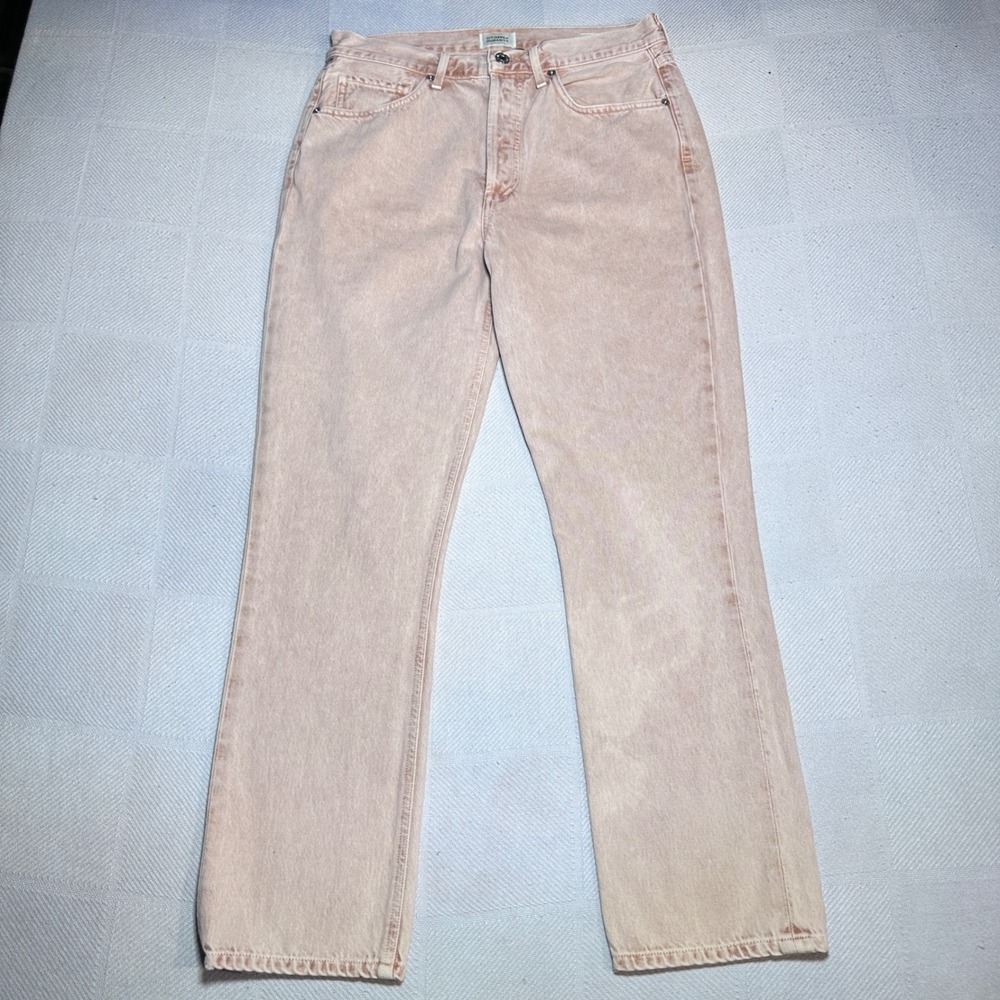 Citizens of Humanity Jolene Jeans Womens 28 High Rise Straight Leg Peach Orange